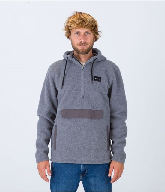 Hurley Anorak 1/4 Zip Anorak Sherpa Grå | 03678CWJA