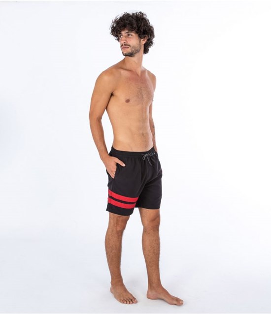 Hurley Boardshort With Pocket Block Party Volley Svarta Röda | 54879TARQ