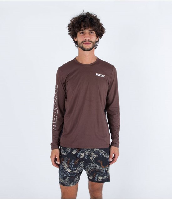 Hurley Lycra Long Sleeve H2o-dri Easton Fastlane Upf Zion Rust | 54168LAXG