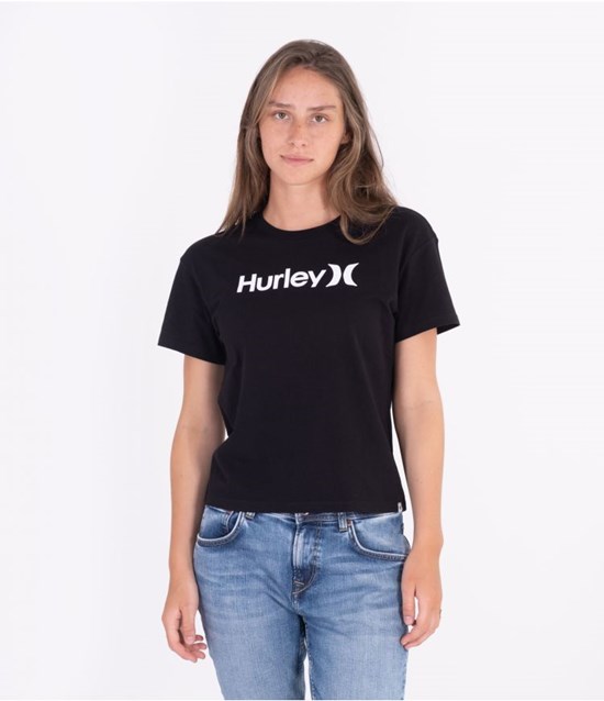 Hurley One & Only Core Tee Tops And T-shirts Svarta | 38206ZSVH