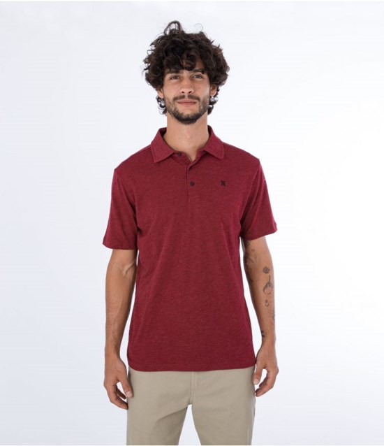 Hurley Polo Korta Sleeve Ace Vista Röda | 68129RDWA