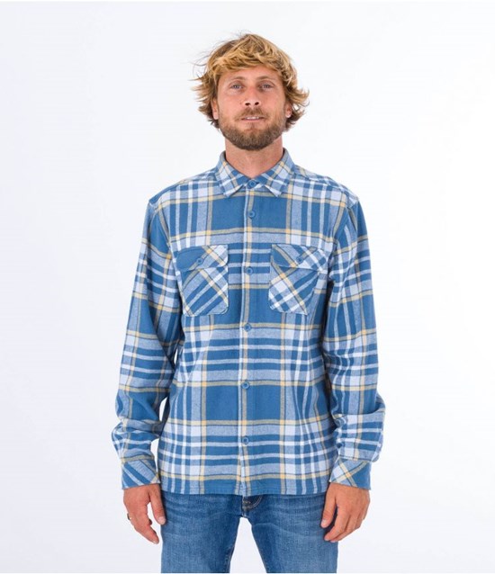 Hurley Shirt Flannel Santa Cruz Shoreline Mörk | 95837ZWRH