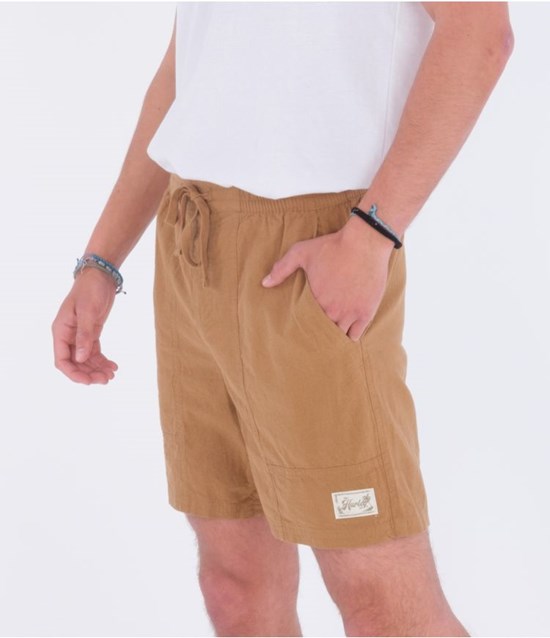 Hurley Shorts 17" Baja Linen Volley Golden Doodle | 47601GETL