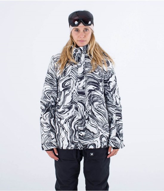 Hurley Snow Jacket Architectural 3m Svarta Vita | 38916URGS