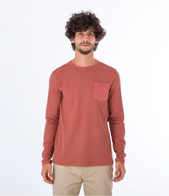 Hurley Sweatshirt Crew Neck Felton Thermal Crew Zion Rust | 56927VCDI