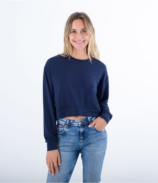 Hurley Sweatshirt Oversize Easy Indigo | 10893ZQSB