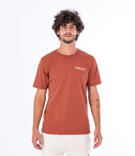 Hurley T-shirt Korta Sleeve Everyday Explore Reflector Zion Rust | 06957RBAD