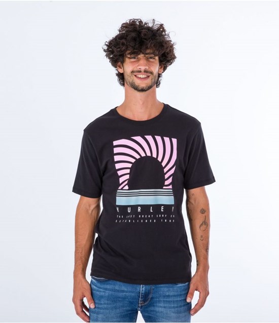 Hurley T-shirt Korta Sleeve Everyday Horizon Svarta | 87504DRJL