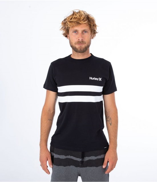 Hurley T-shirt Korta Sleeve Oceancare Block Party Svarta | 28359NLHU