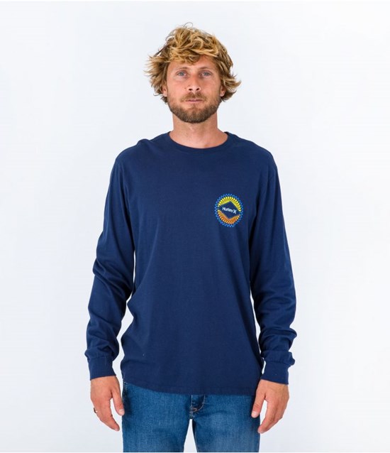 Hurley T-shirt Long Sleeve Everyday Circular Night Force | 43965LNEP