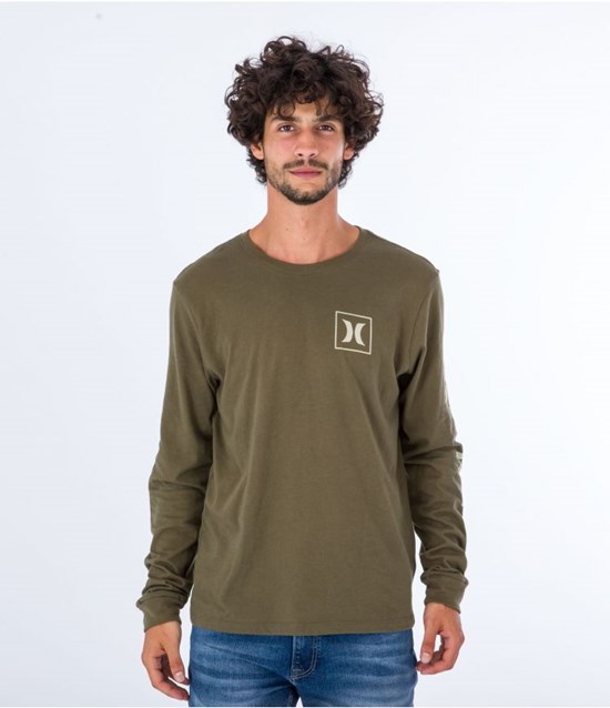 Hurley T-shirt Long Sleeve Everyday O&o Icon Olivgröna | 26170SRNP