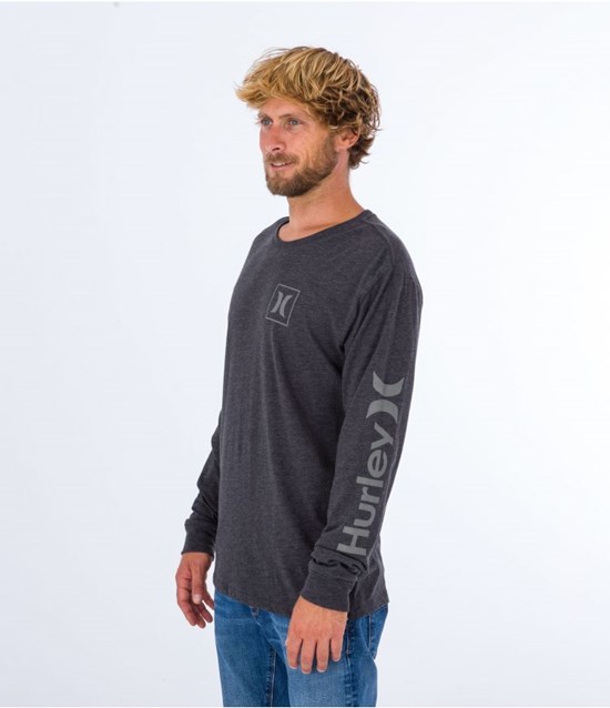 Hurley T-shirt Long Sleeve Everyday O&o Icon Svarta | 49635WURH