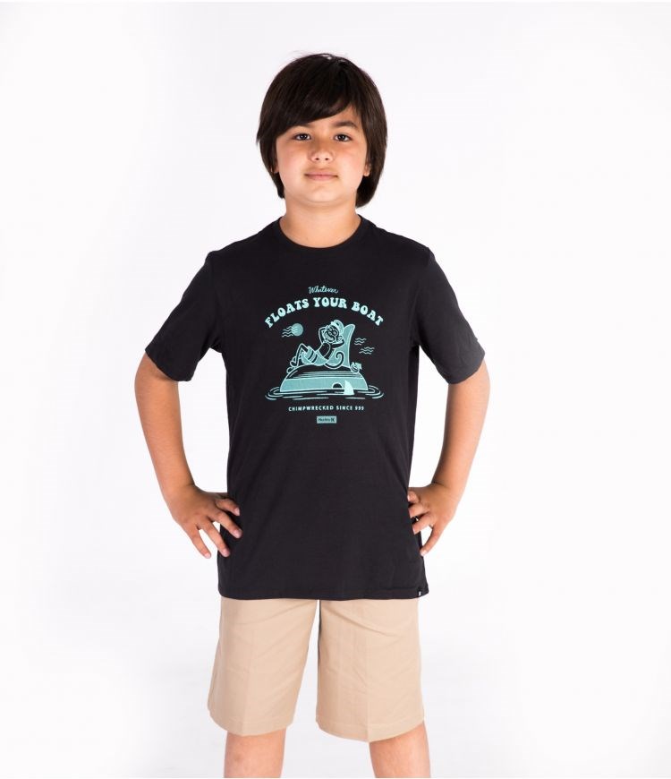 Hurley Chimwrecked Ss - Boys - Kids\' Tops Svarta | 40389YASM