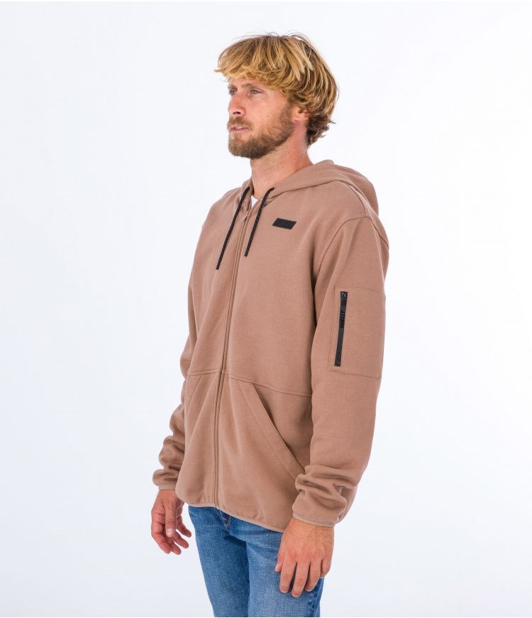 Hurley Hoodie Full Zip Baseline Taupe Haze | 65374NOFQ