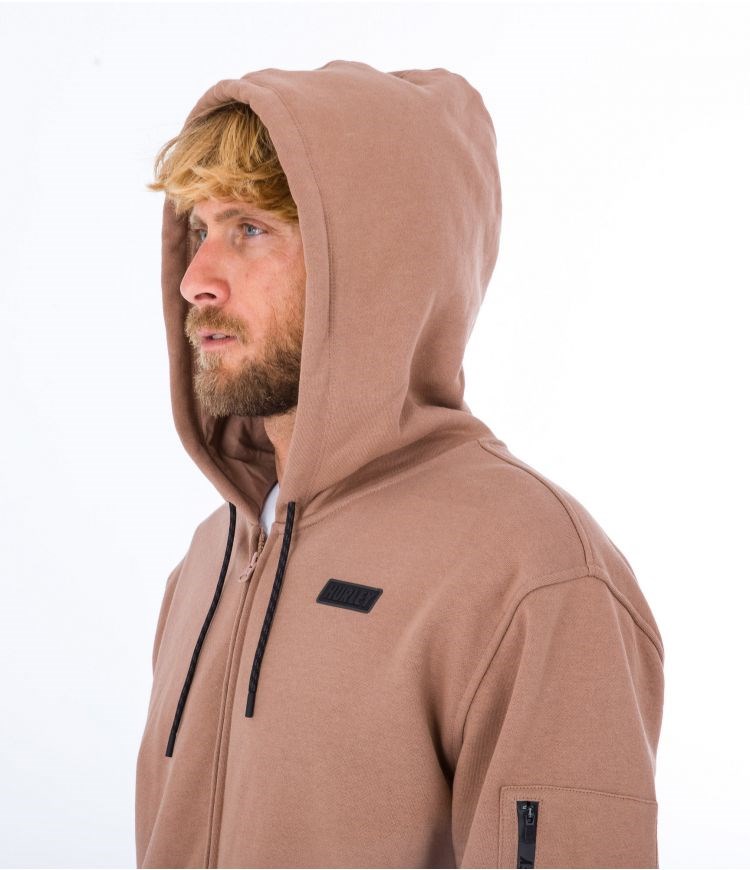 Hurley Hoodie Full Zip Baseline Taupe Haze | 65374NOFQ