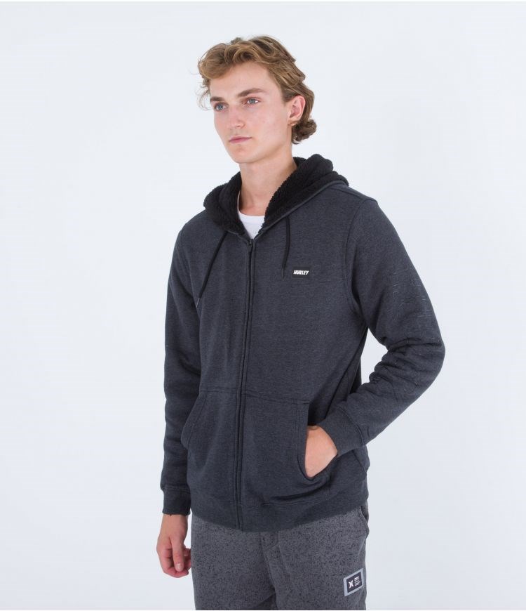 Hurley Hoodie Full Zip Fastlane Burrito Grå | 32480USPT