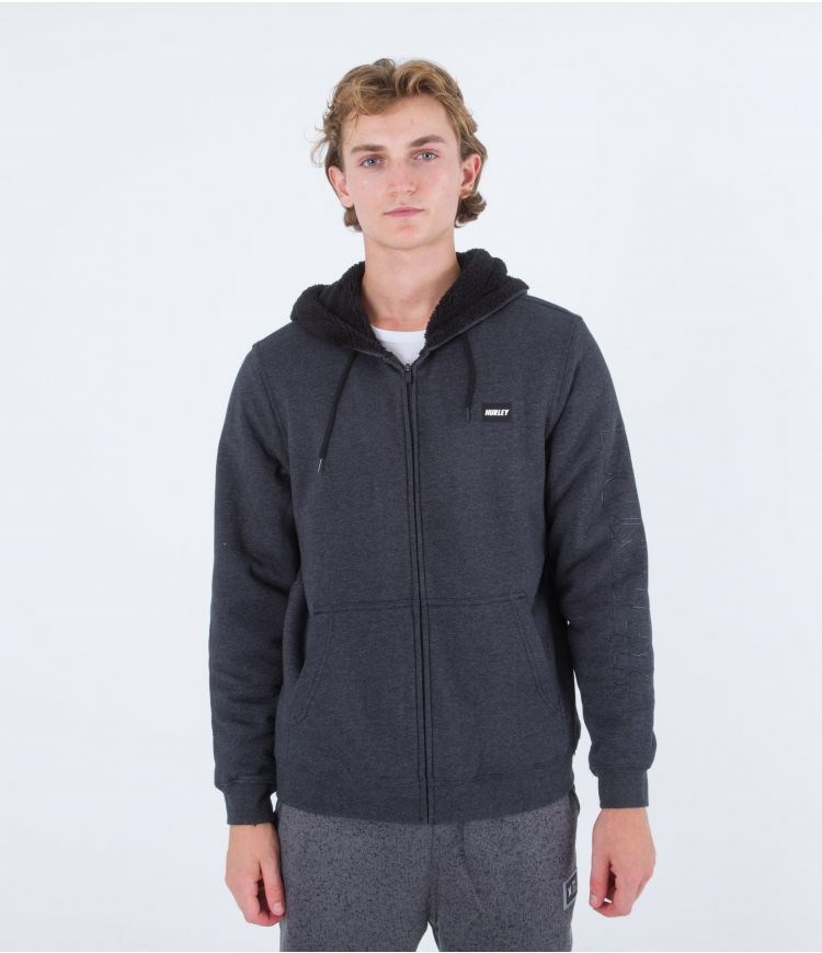 Hurley Hoodie Full Zip Fastlane Burrito Grå | 32480USPT