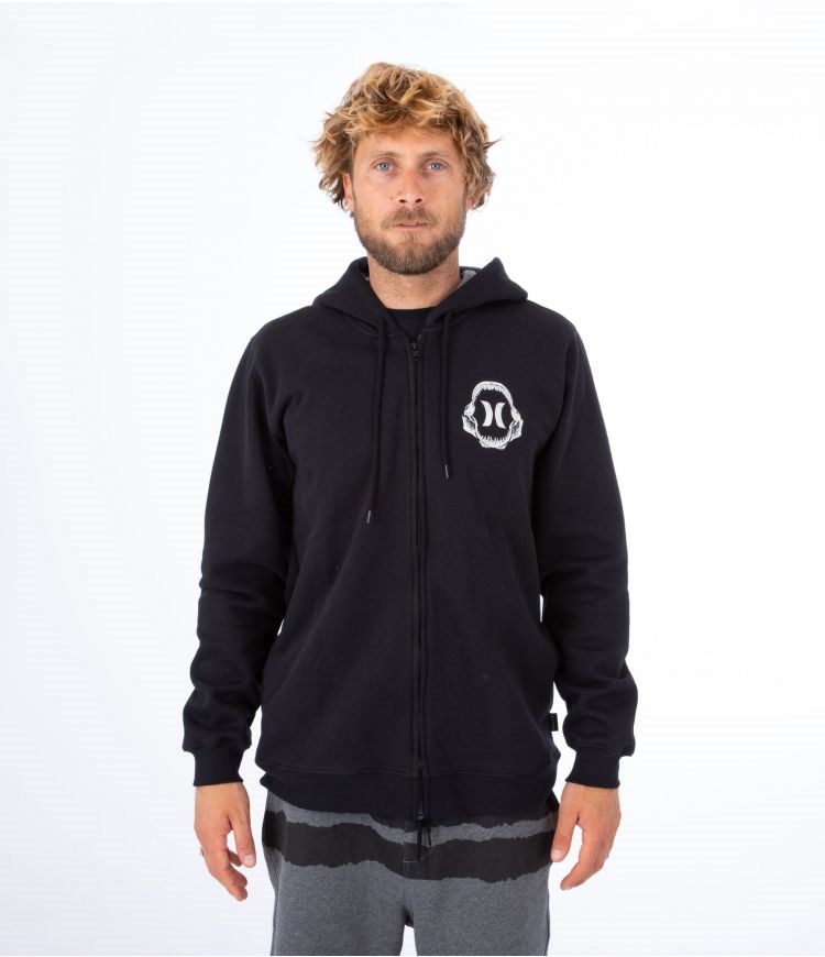 Hurley Hoodie Full Zip Oceancare Back Print Svarta | 82654AOBF