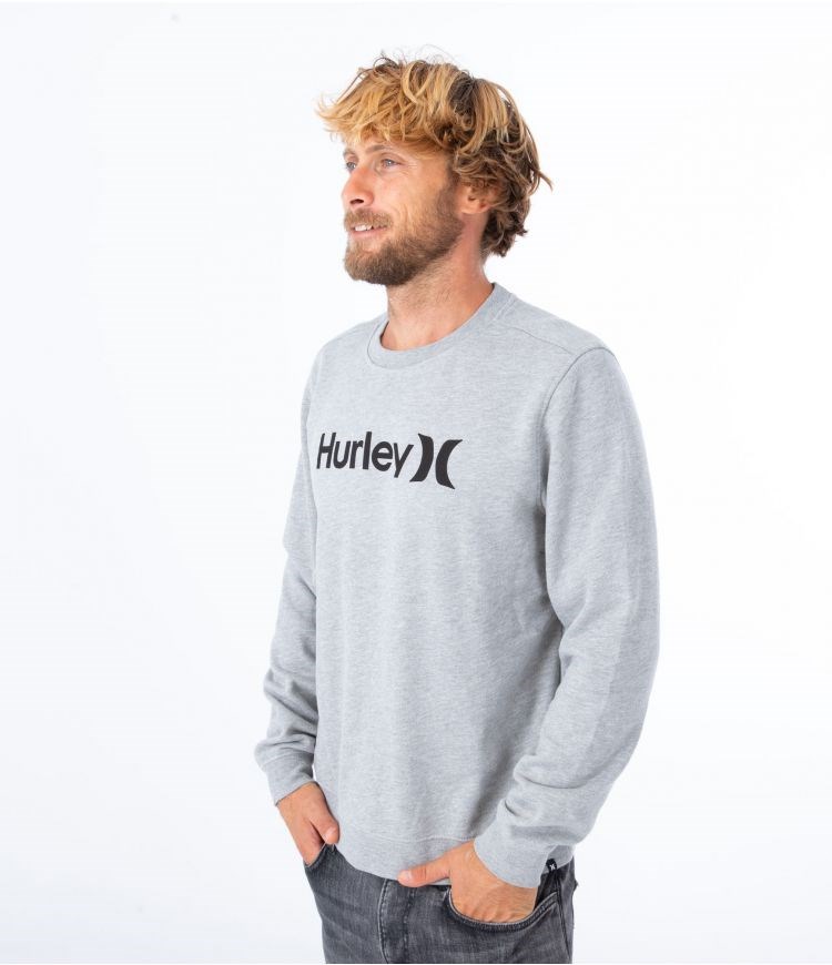 Hurley Hoodie Logo O&o Solid Crew Grå | 27981MORF