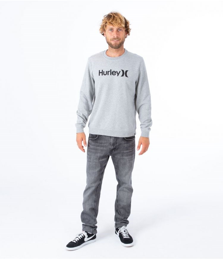 Hurley Hoodie Logo O&o Solid Crew Grå | 27981MORF