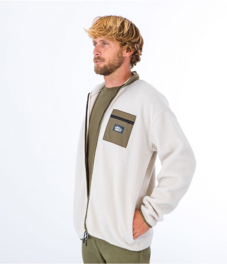 Hurley Jacket Sherpa Boulder Burrito Bone | 14568CYSW