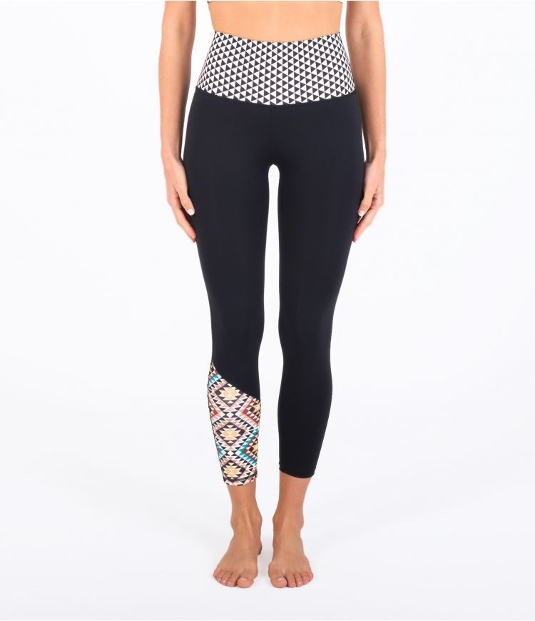 Hurley Legging Size High Mosaic Geo Surf Svarta | 96485NKMD