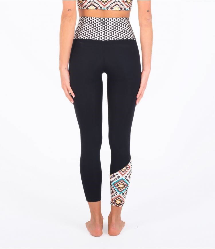 Hurley Legging Size High Mosaic Geo Surf Svarta | 96485NKMD