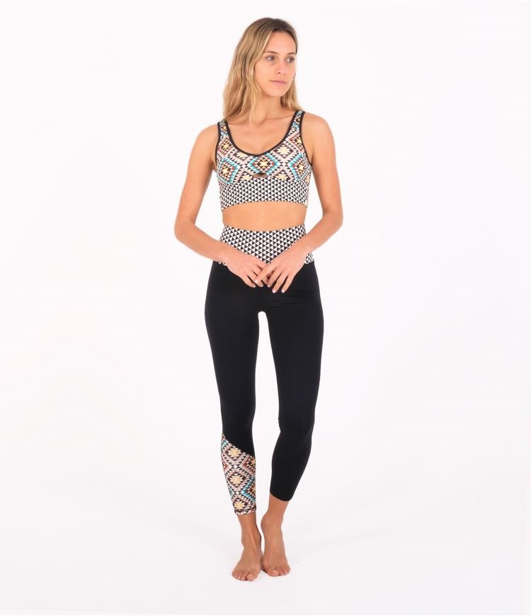 Hurley Legging Size High Mosaic Geo Surf Svarta | 96485NKMD