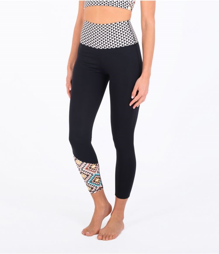 Hurley Legging Size High Mosaic Geo Surf Svarta | 96485NKMD