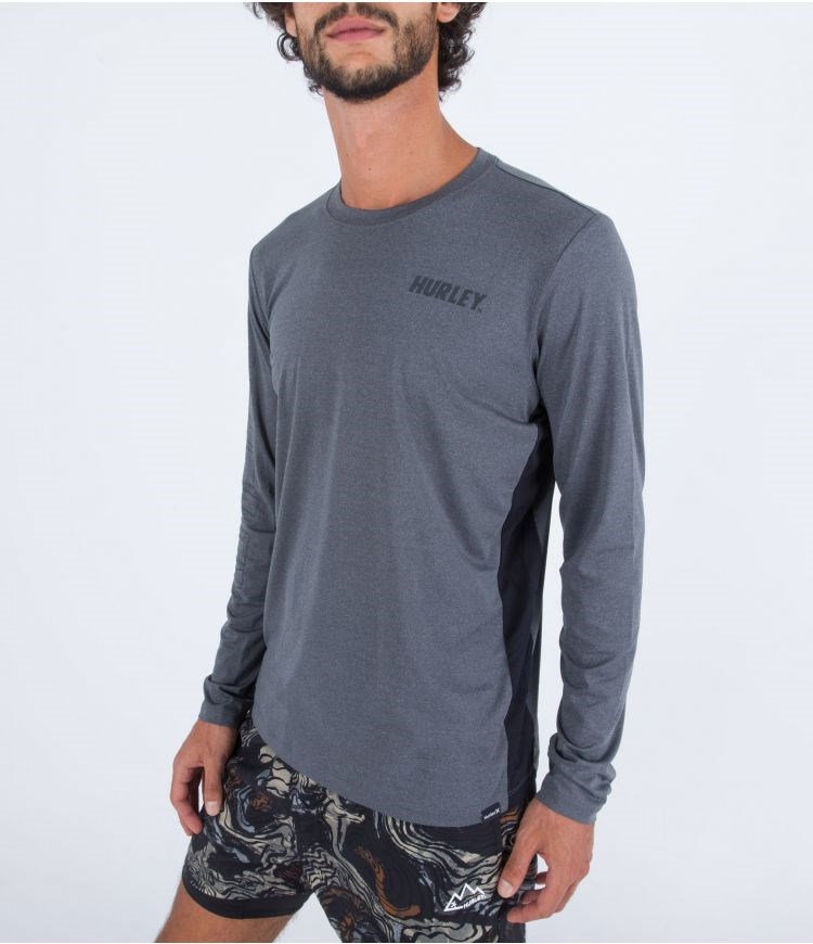 Hurley Lycra Long Sleeve H2o-dri Easton Fastlane Upf Svarta | 82495FGJU