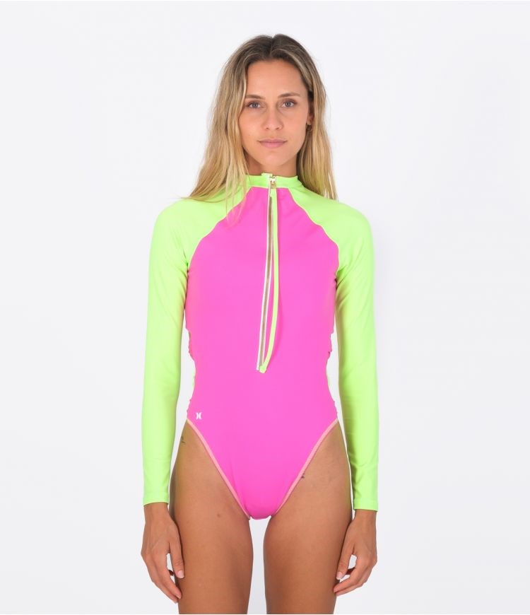 Hurley Lycra Surf Lsf Blocked Max Bow Cheeky Rosa Gröna | 49821FHZV