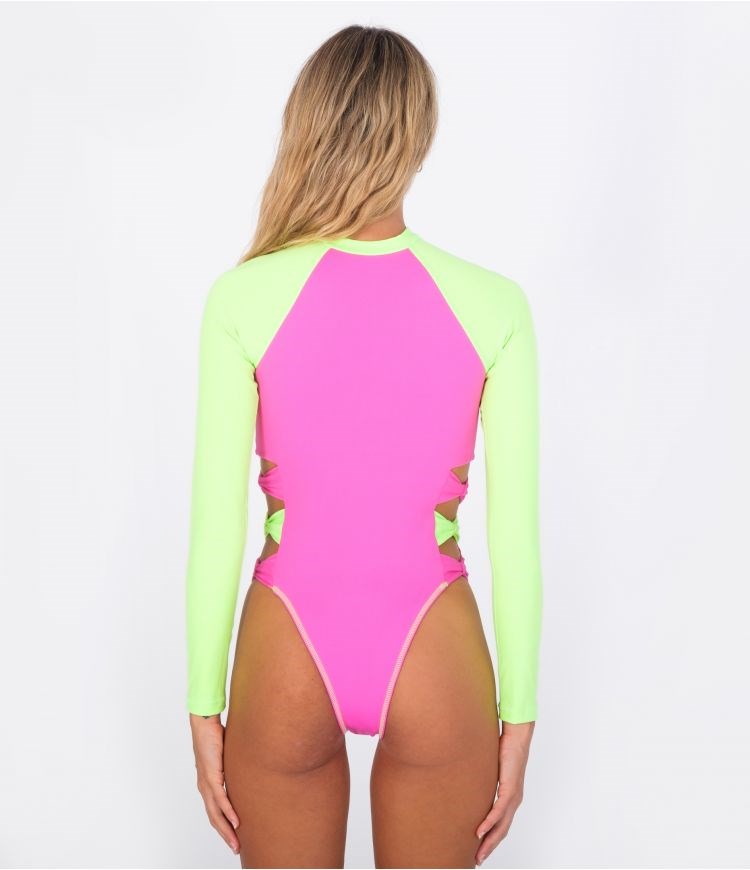 Hurley Lycra Surf Lsf Blocked Max Bow Cheeky Rosa Gröna | 49821FHZV