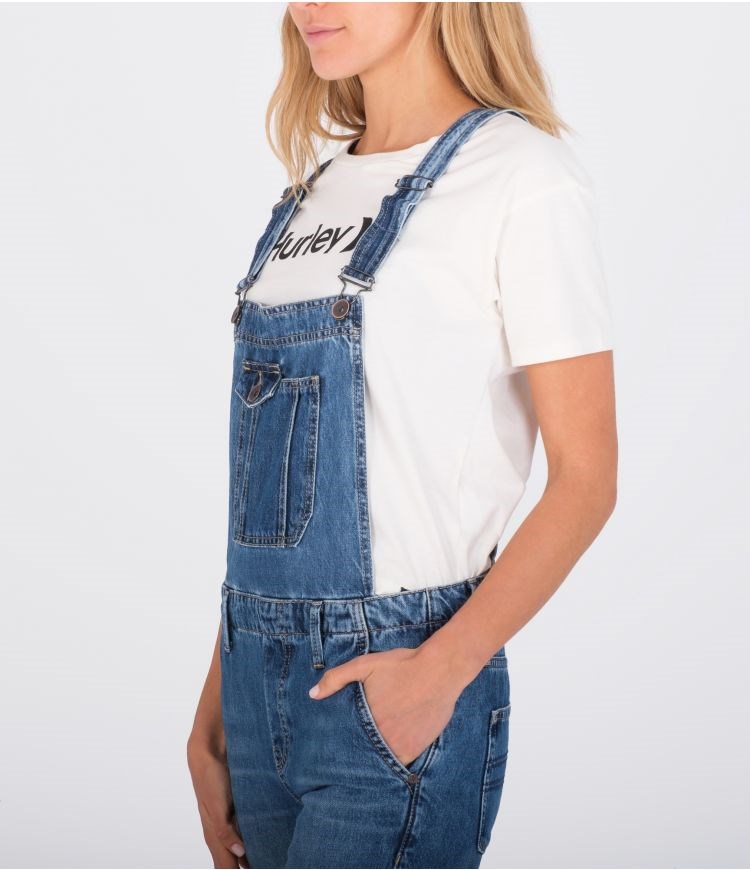 Hurley Oceancare Denim Dungaree Bottoms Blå | 40578YKGD