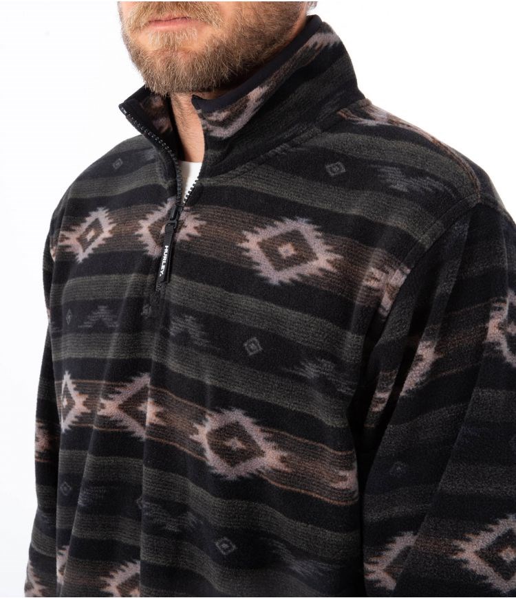 Hurley Polar 1/4 Zip Mesa Windchill Svarta | 65302BCUD