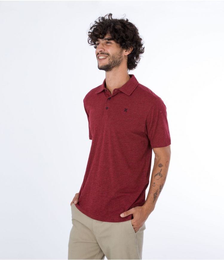 Hurley Polo Korta Sleeve Ace Vista Röda | 68129RDWA