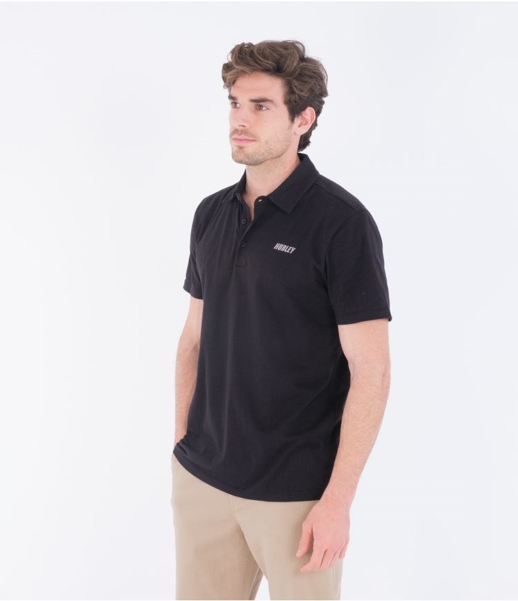 Hurley Polo Korta Sleeve H20-dri Ace Svarta | 75410GREZ