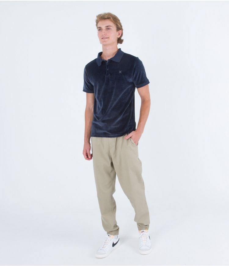 Hurley Polo Korta Sleeve Oceancare Velvet Polo Obsidian | 15390YEJZ