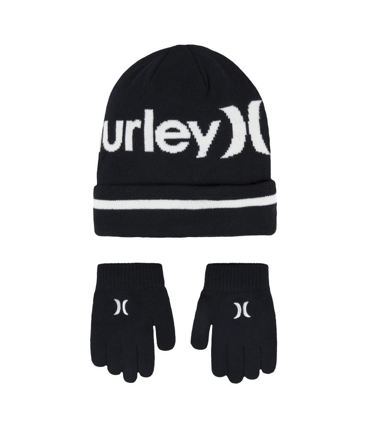 Hurley Set Beanie & Gloves Boy - Pom Mörkgrå Vita | 49315FOKU