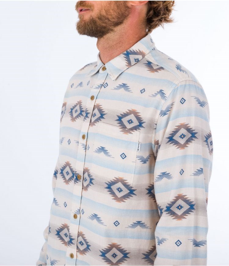 Hurley Shirt Flannel Portland Organic Barely Bone | 51073RFYW