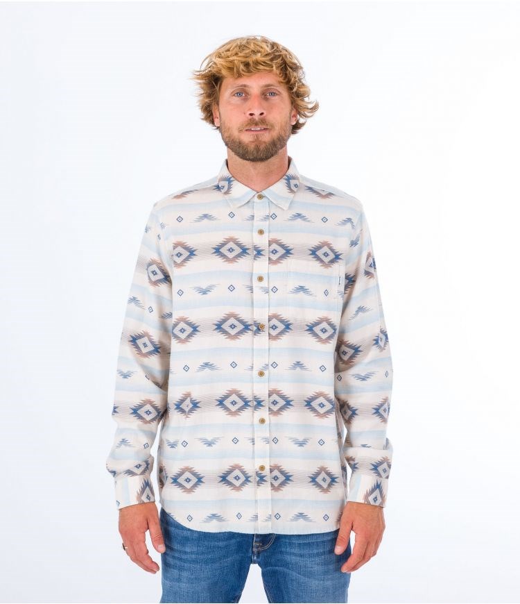 Hurley Shirt Flannel Portland Organic Barely Bone | 51073RFYW