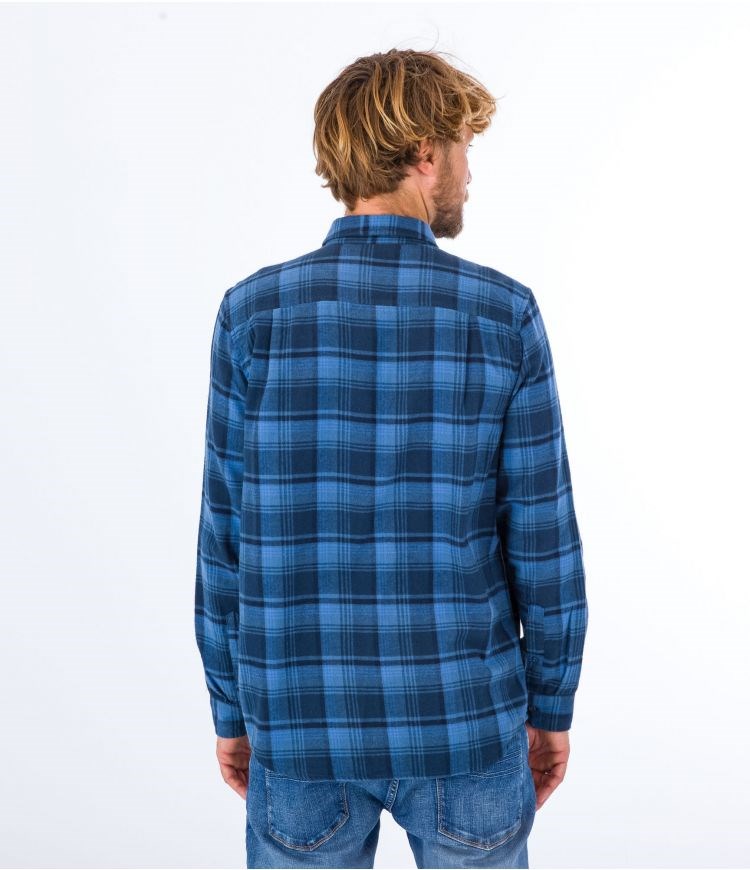 Hurley Shirt Flannel Portland Organic Marinblå | 67340CBYR