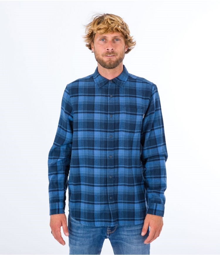 Hurley Shirt Flannel Portland Organic Marinblå | 67340CBYR