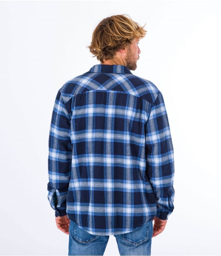 Hurley Shirt Flannel Portland Sherpa Fodrade Marinblå | 73416UBAY