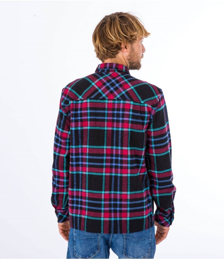 Hurley Shirt Flannel Santa Cruz Shoreline Svarta | 43096AVNZ