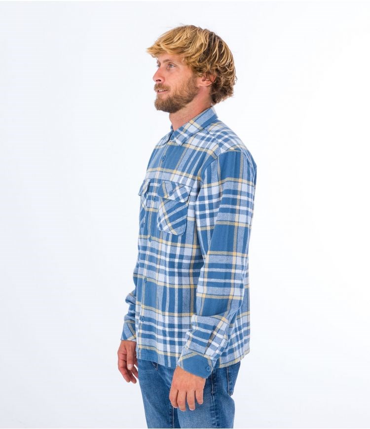 Hurley Shirt Flannel Santa Cruz Shoreline Mörk | 95837ZWRH