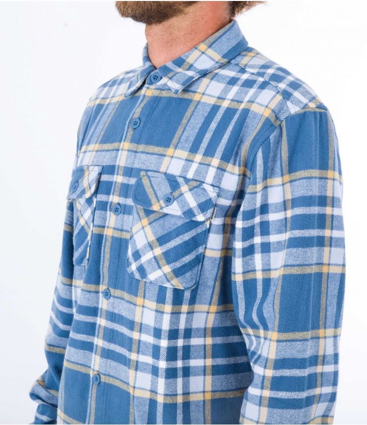 Hurley Shirt Flannel Santa Cruz Shoreline Mörk | 95837ZWRH