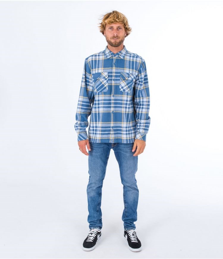 Hurley Shirt Flannel Santa Cruz Shoreline Mörk | 95837ZWRH