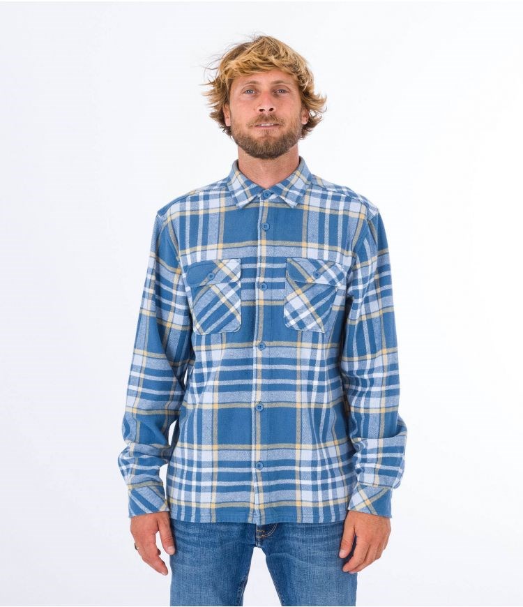 Hurley Shirt Flannel Santa Cruz Shoreline Mörk | 95837ZWRH