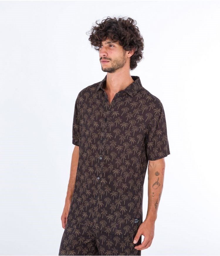 Hurley Shirt Korta Sleeve Coast Svarta | 81460AMIH