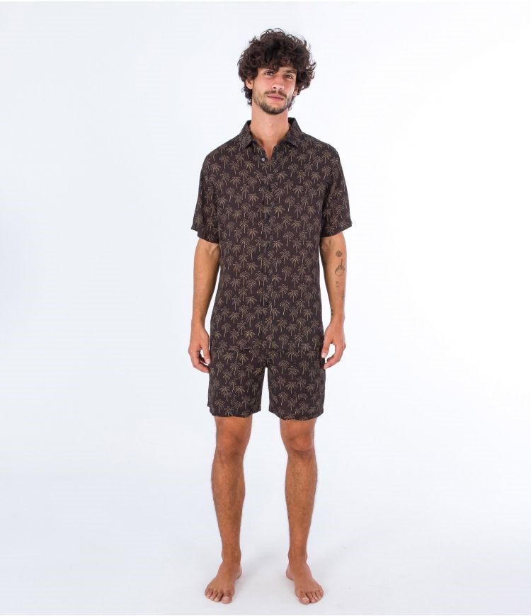 Hurley Shirt Korta Sleeve Coast Svarta | 81460AMIH